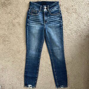 Buckle Black Ankle Skinny Jeans 25x27 Shaping Smoothing Pockets